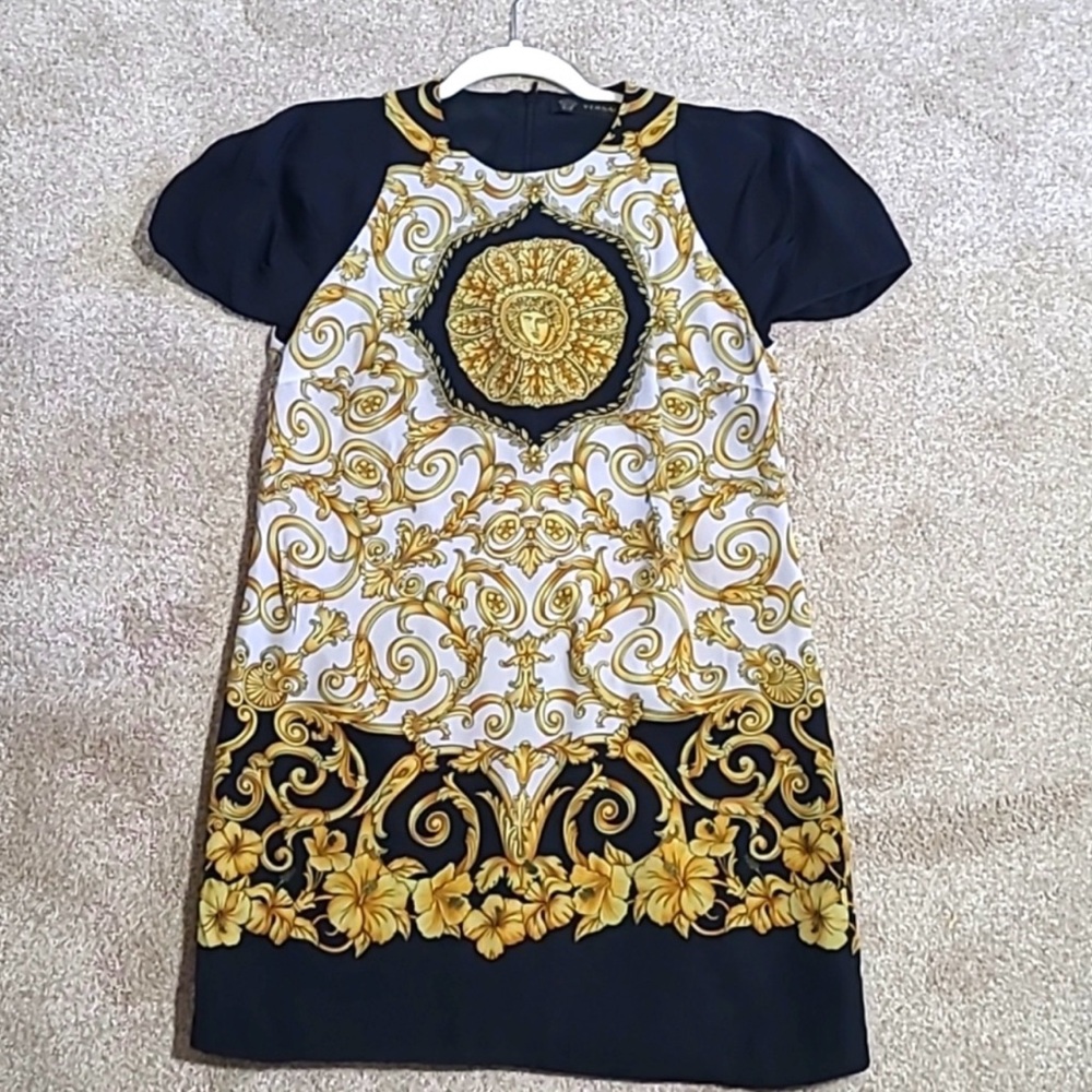 Elegant Kids Dress with Gold Accents